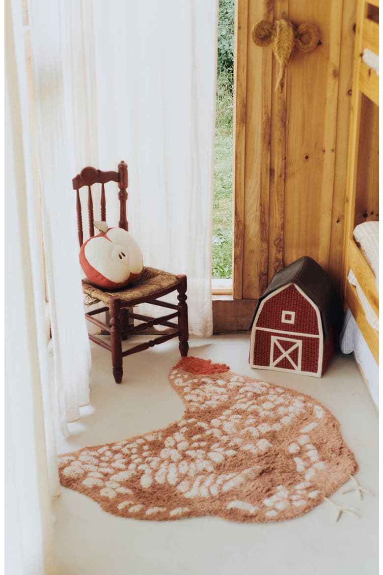 Chicken Washable Cotton Blend Rug, Alternate, color, NATURAL CHESTNUT
