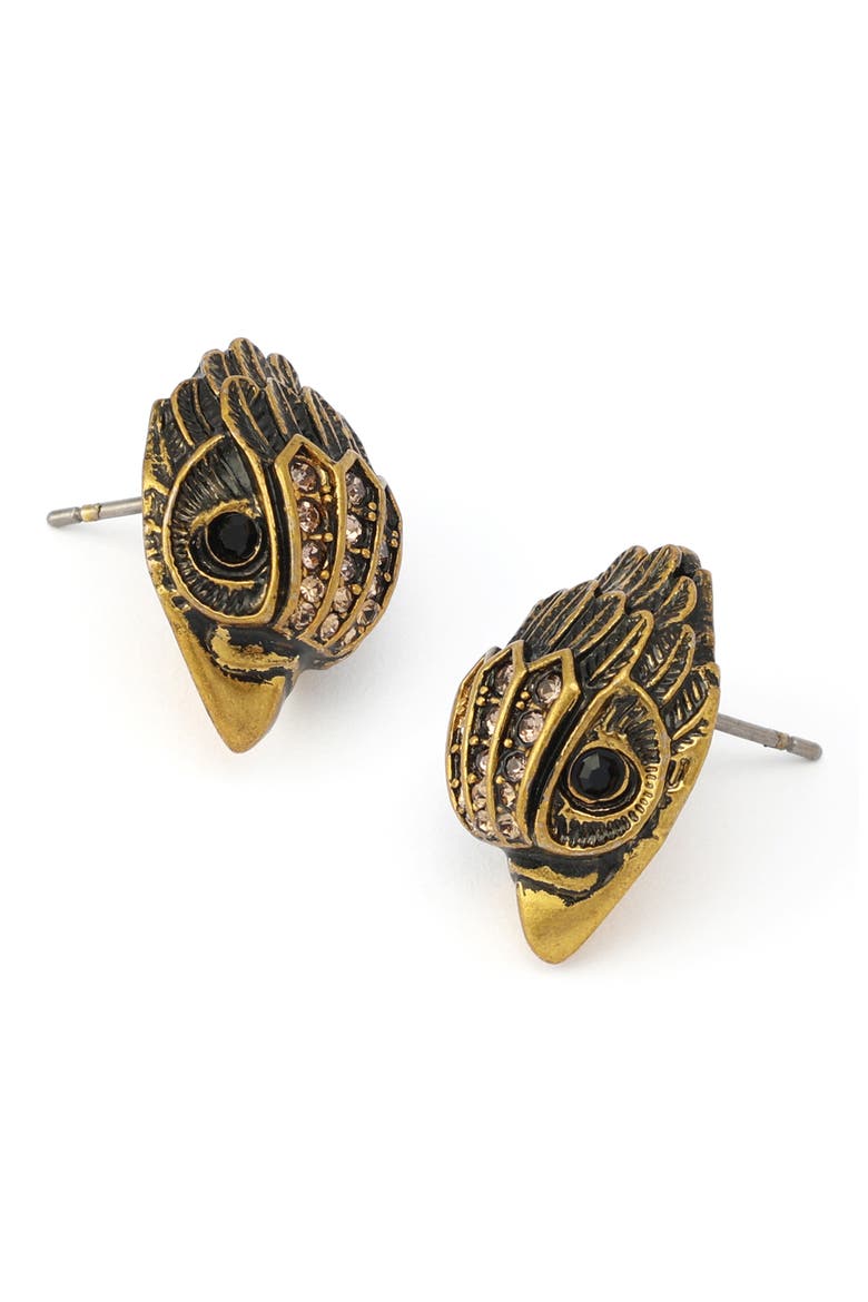 Eagle Stud Earrings, Alternate, color, ANTIQUE GOLD
