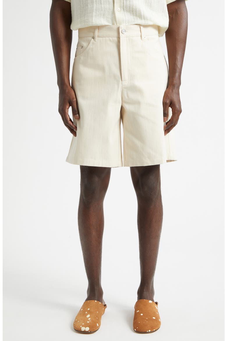 Davis Denim Shorts, Main, color, LIGHT ECRU TWILL
