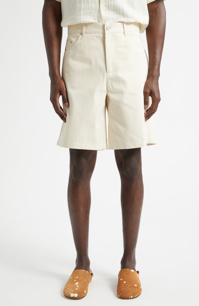 Séfr Davis Denim Shorts, Main, color, Light Ecru Twill