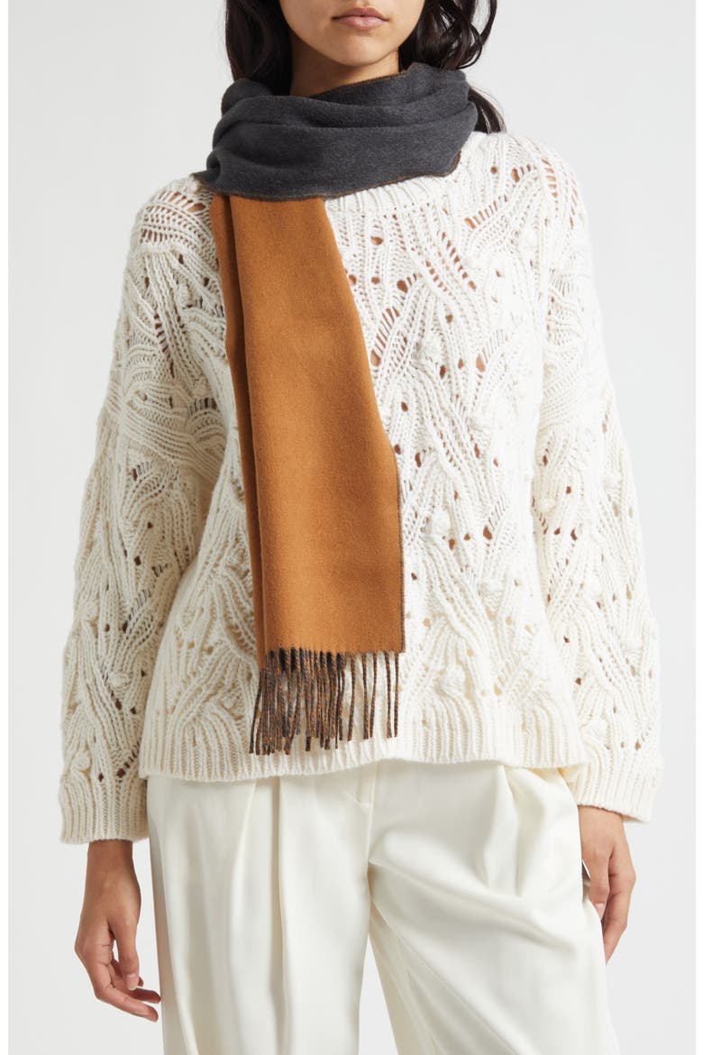 Contrast Reversible Cashmere Scarf, Alternate, color, VNTG VCN CHR RU7649