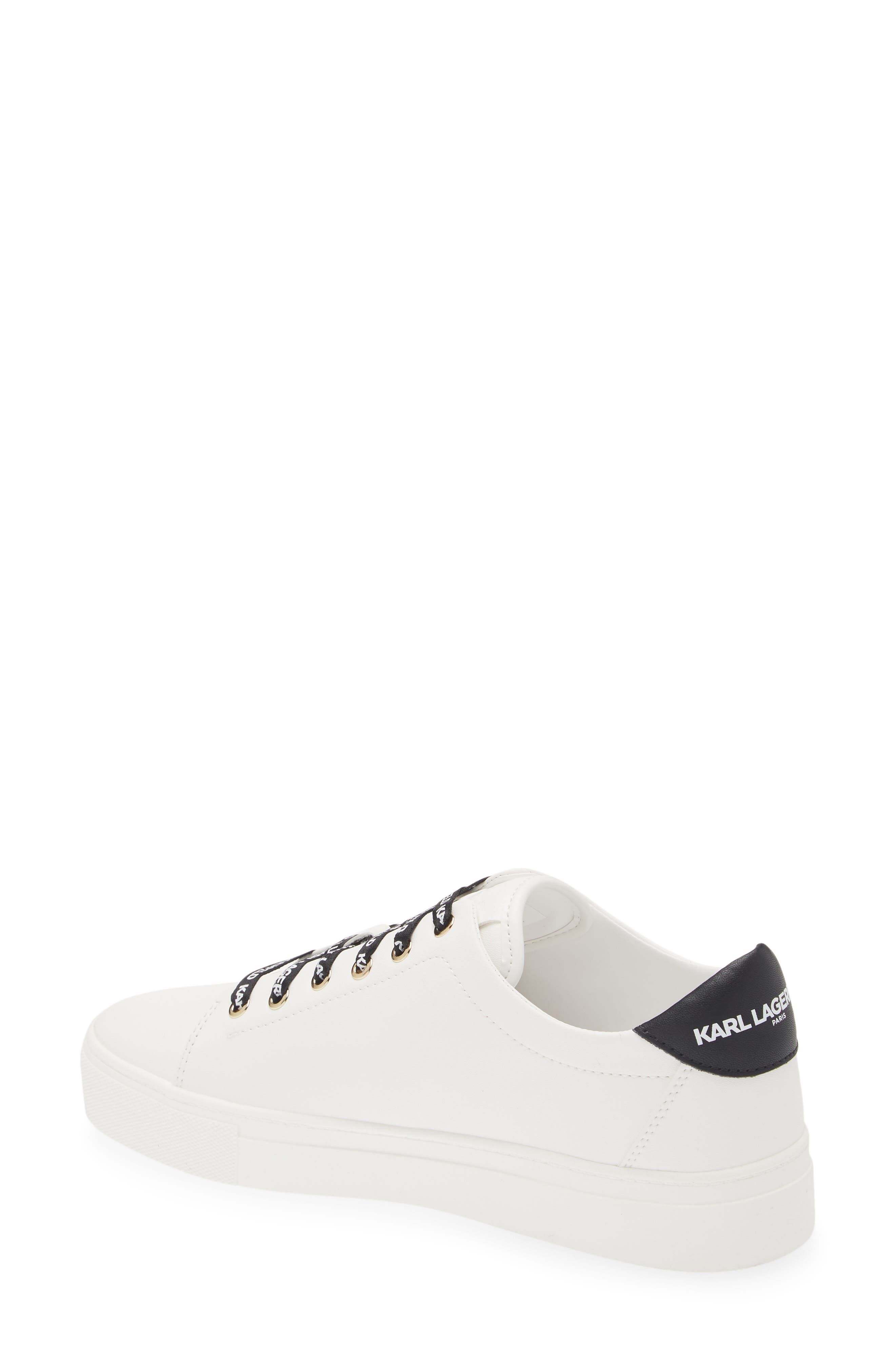 KARL LAGERFELD PARIS Cylie Low Top Sneaker, Alternate, color, Brt Wt/Bk