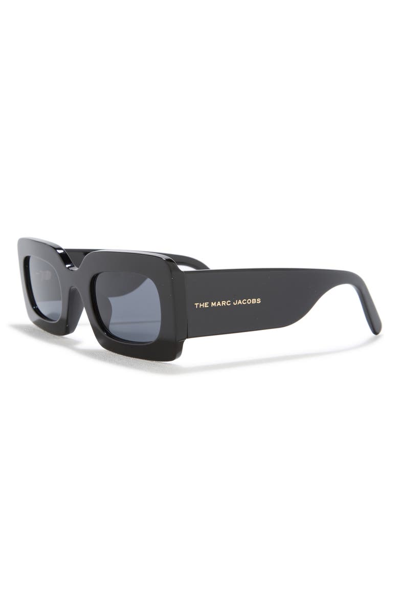 Marc Jacobs 50mm Rectangular Sunglasses, Alternate, color, Black Gold