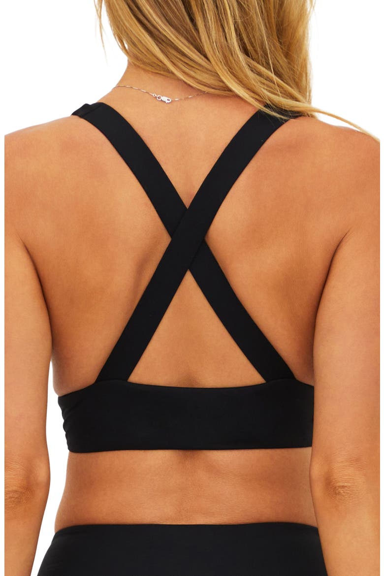 Leni Embellished Bikini Top, Alternate, color, BLACK