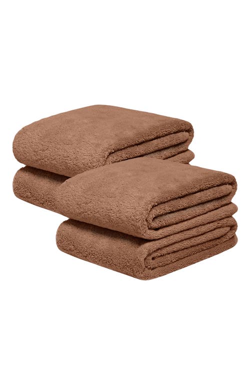 Italic Serene Ultraplush Collection Bath Essentials- Bath Towel 4 Pack In Brown