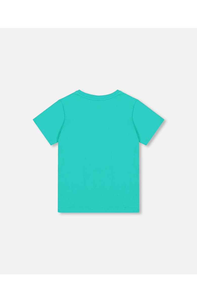 Deux par Deux Organic Cotton Jersey T-Shirt Solid, Alternate, color, Turquoise