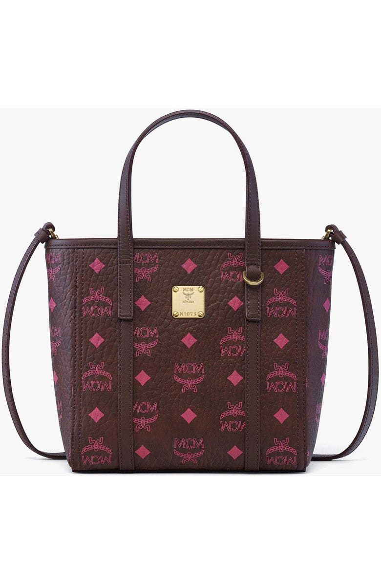 MCM Toni Top-Zip Shopper in Visetos, Main, color, Cinnamon