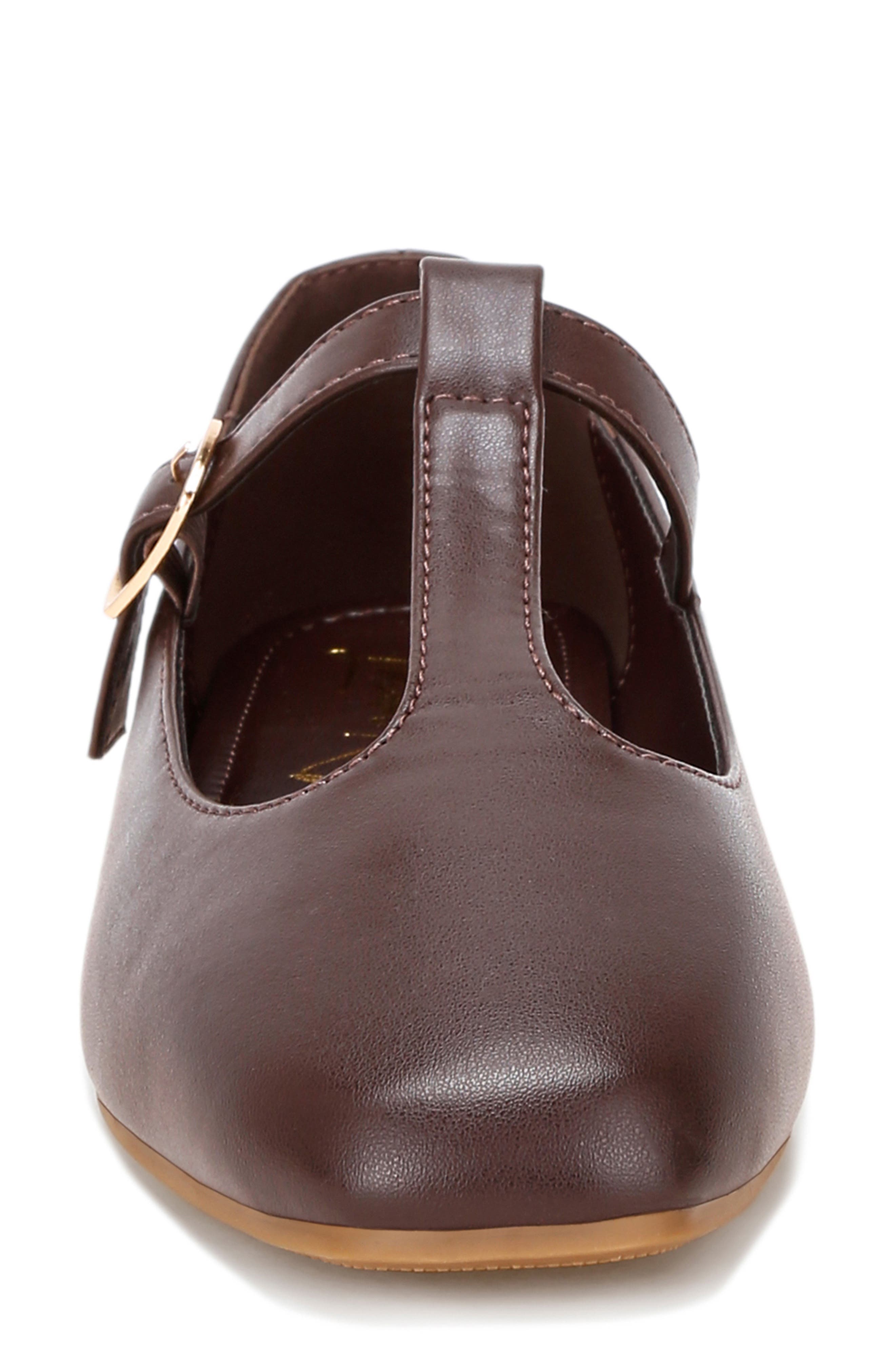 Velsna T-Strap Flat, Alternate, color, BROWN