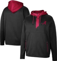 COLOSSEUM Men's Colosseum Black Alabama Crimson Tide Luge 3.0 Quarter-Zip Hoodie