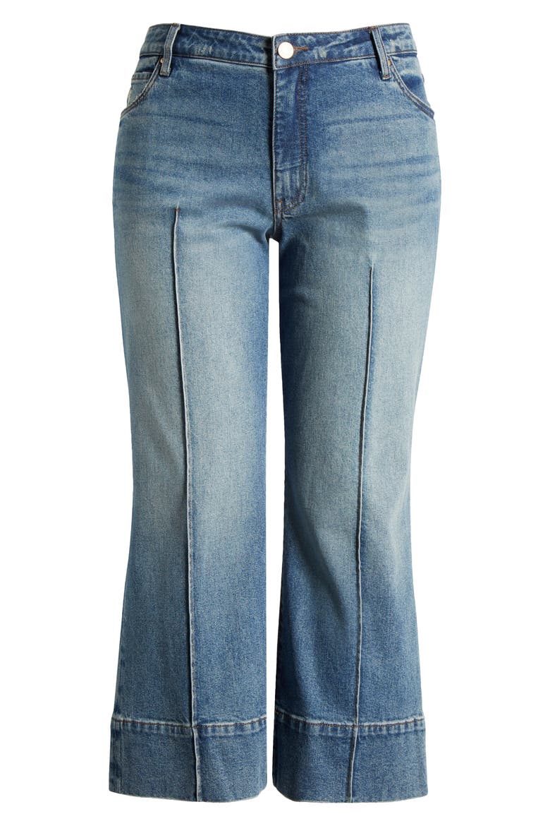 Meg Seamed High Waist Ankle Wide Leg Jeans, Alternate, color, FAITH W/MED BAS