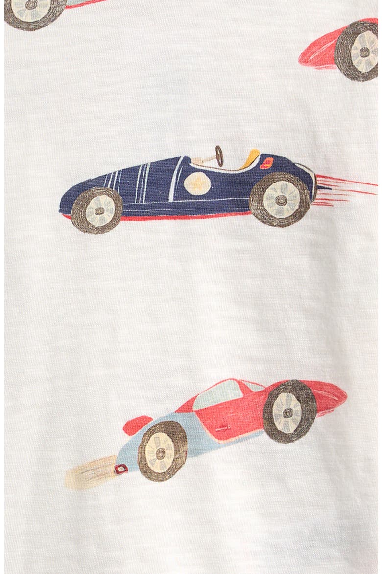 Kids' Racing Car Print T-Shirt, Alternate, color, WHITE