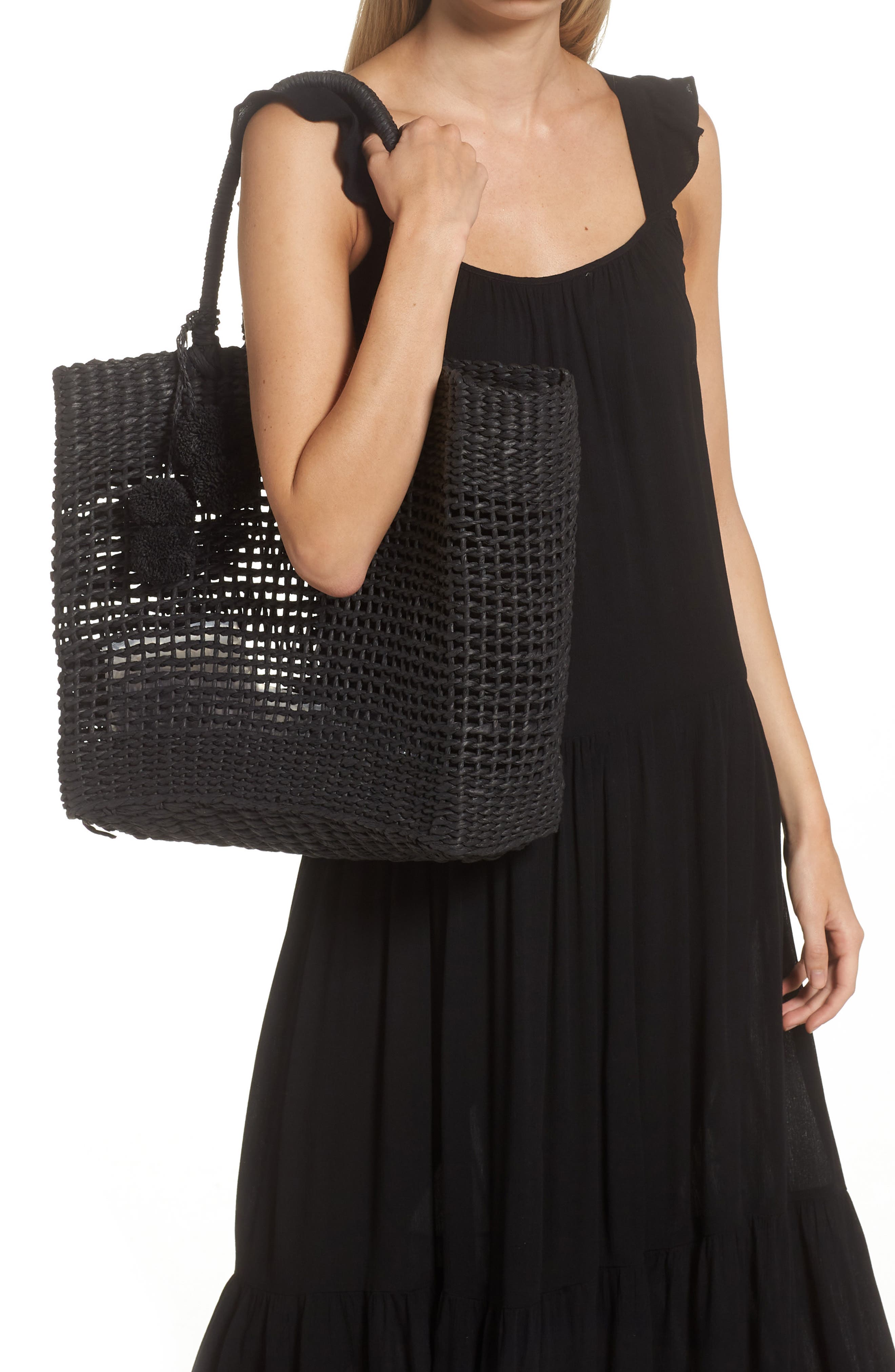 BTB Los Angeles Nancy Raffia Tote, Alternate, color, 