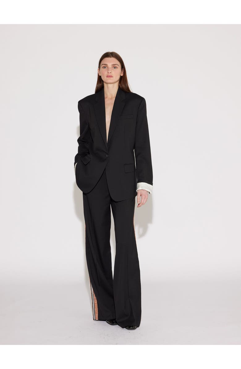 Callas Milano Denis Oversized Blazer with Contrast Cuff Sleeve, Alternate, color, Black