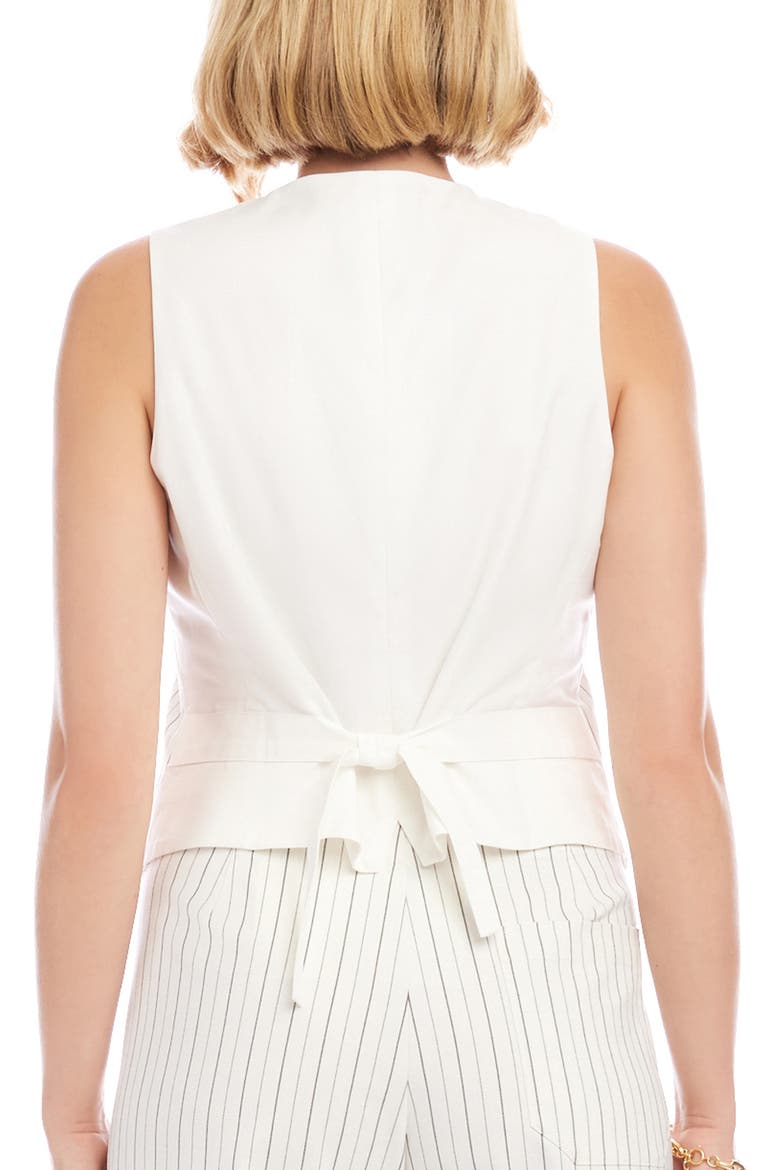 Stripe Cotton Blend Vest, Alternate, color, WHITE STRIPE