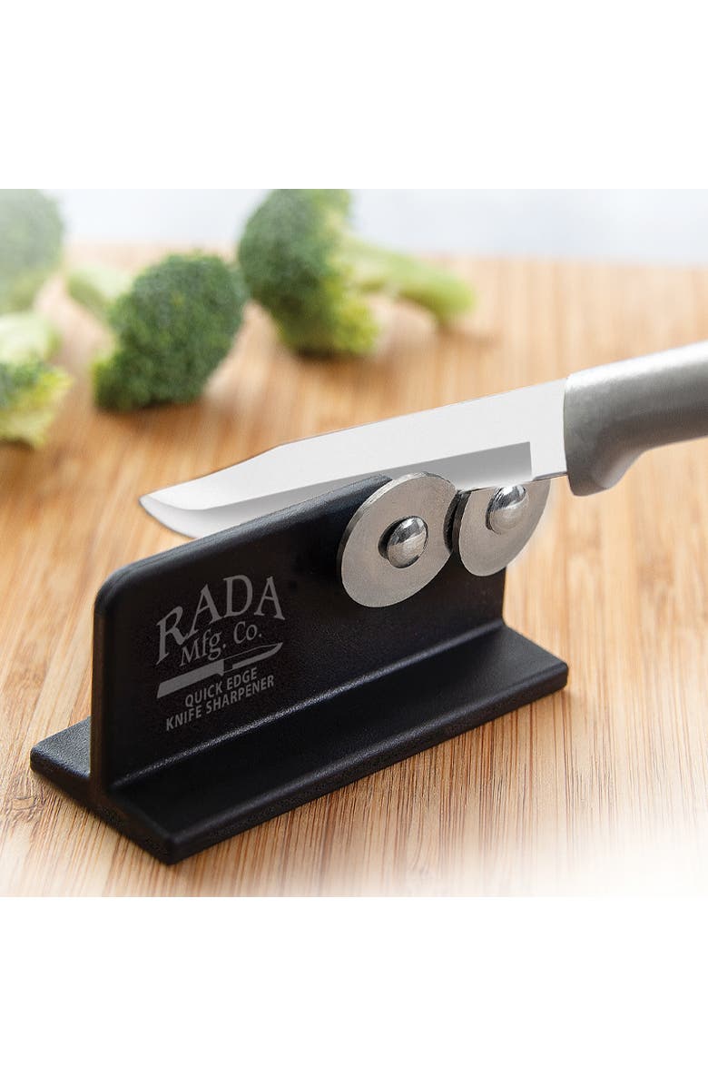 Rada Cutlery Quick Edge Knife Sharpener Stainless Steel Wheels, Alternate, color, Black
