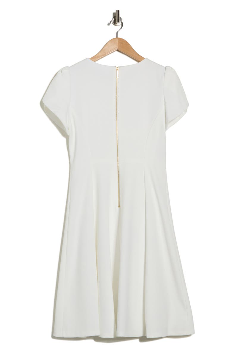 Tulip Sleeve Fit & Flare Dress, Alternate, color, CREAM