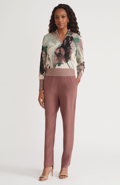 Misook Abstract Jacquard Soft Knit Sweater In Multi