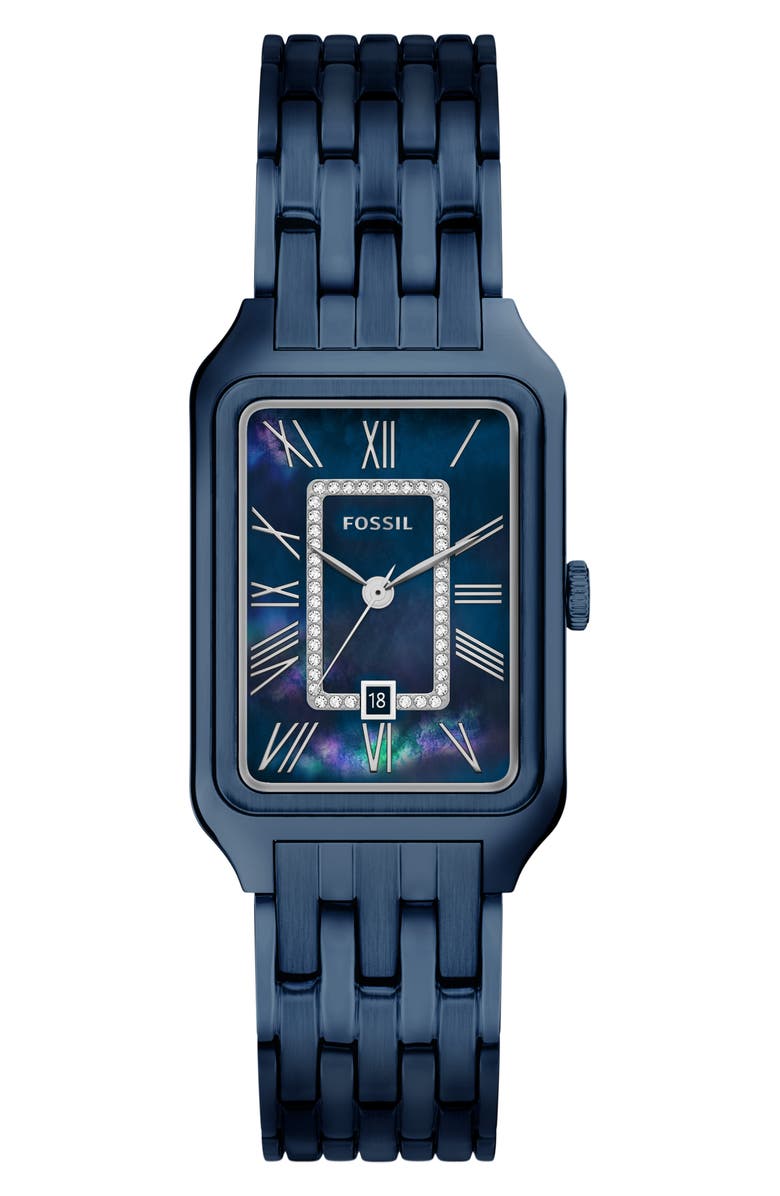 Fossil Raquel Navy Bracelet Watch, 26mm x 40mm, Main, color, 