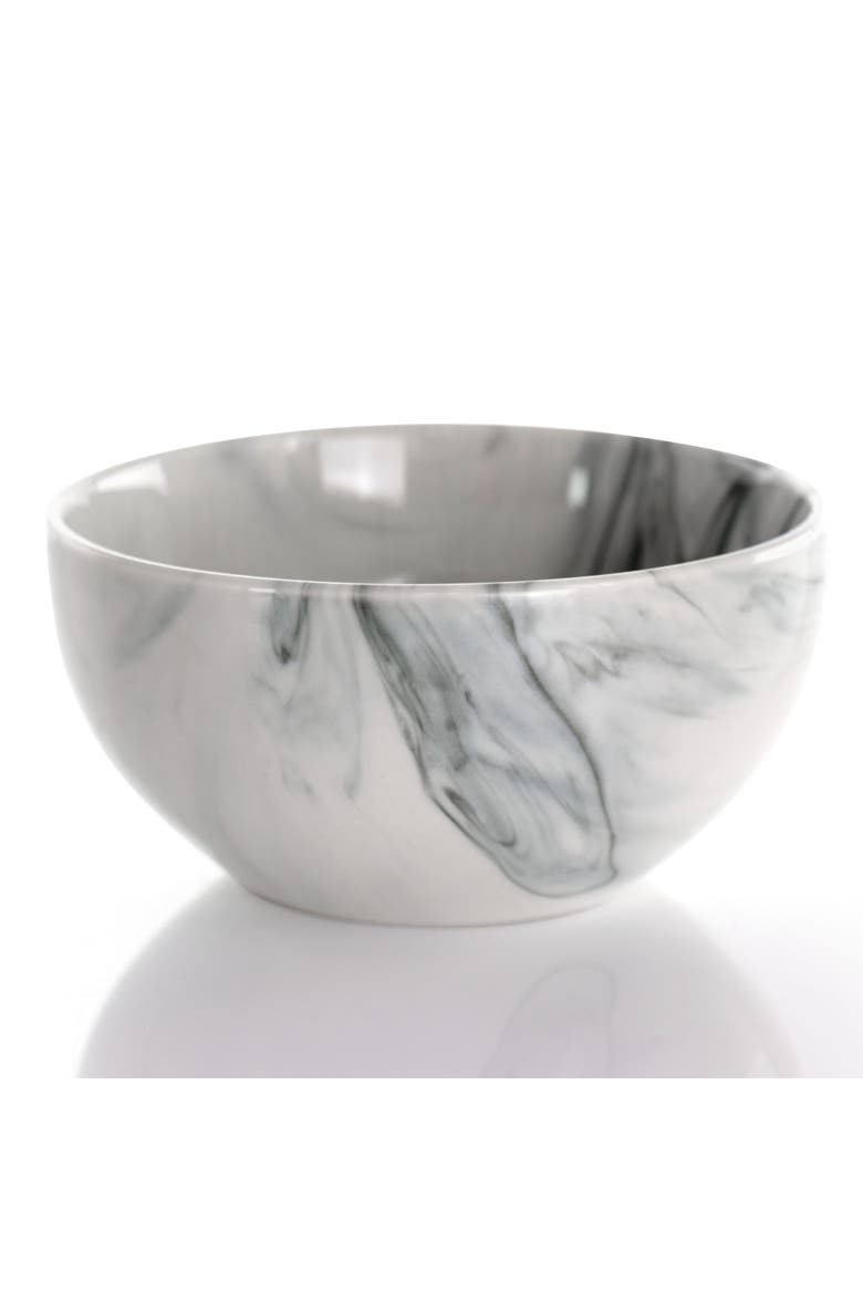 Fine Marble 16 Piece Stoneware Dinnerware Set, Alternate, color, White