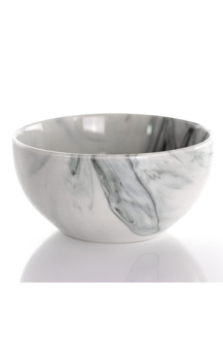 Elama Fine Marble 16 Piece Stoneware Dinnerware Set, Alternate, color, White