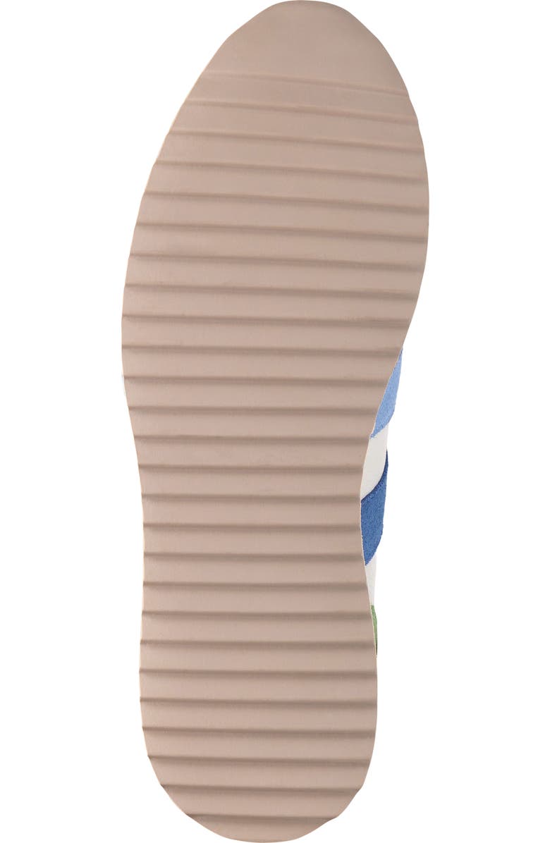Johnston & Murphy Gracie Double Strap Platform Sneaker, Alternate, color, White/ Blue/ Green Suede