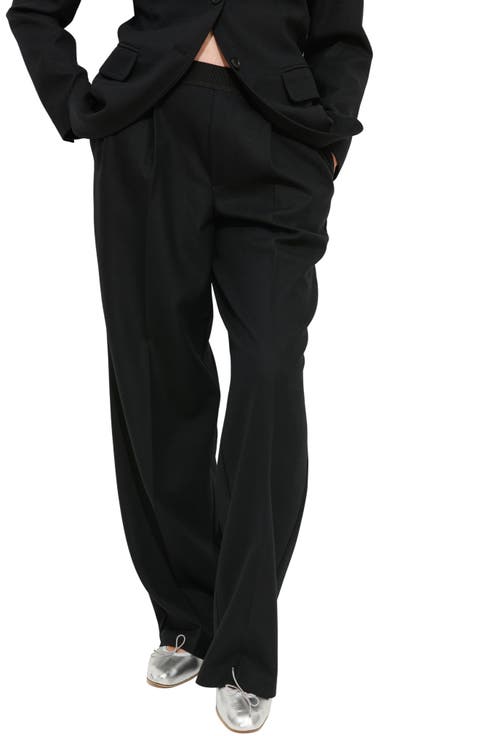 Primrose Pleated Wool Pull-On Trousers