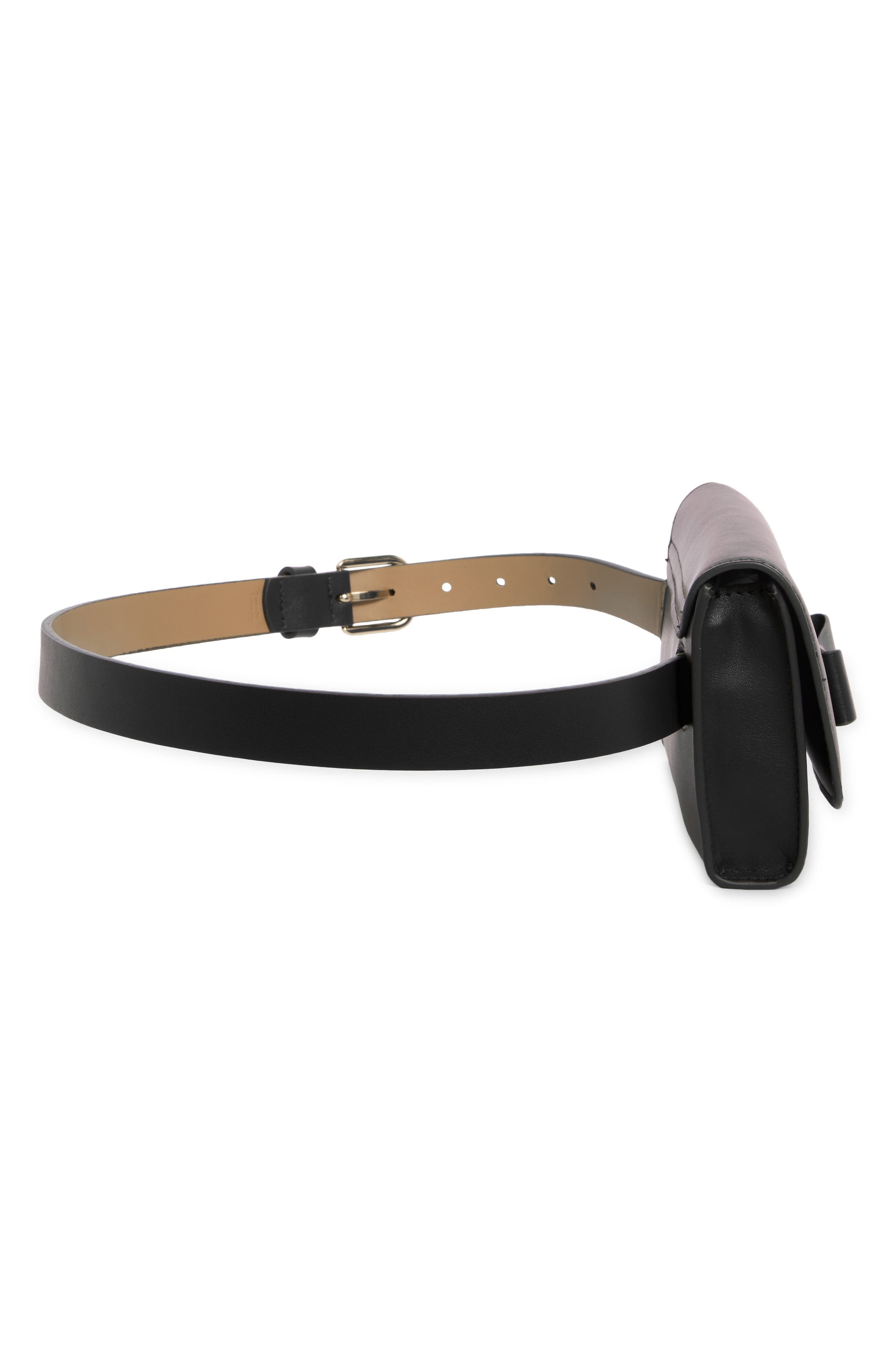 Kate Spade New York leather belt bag, Alternate, color, Black / Polished Gold