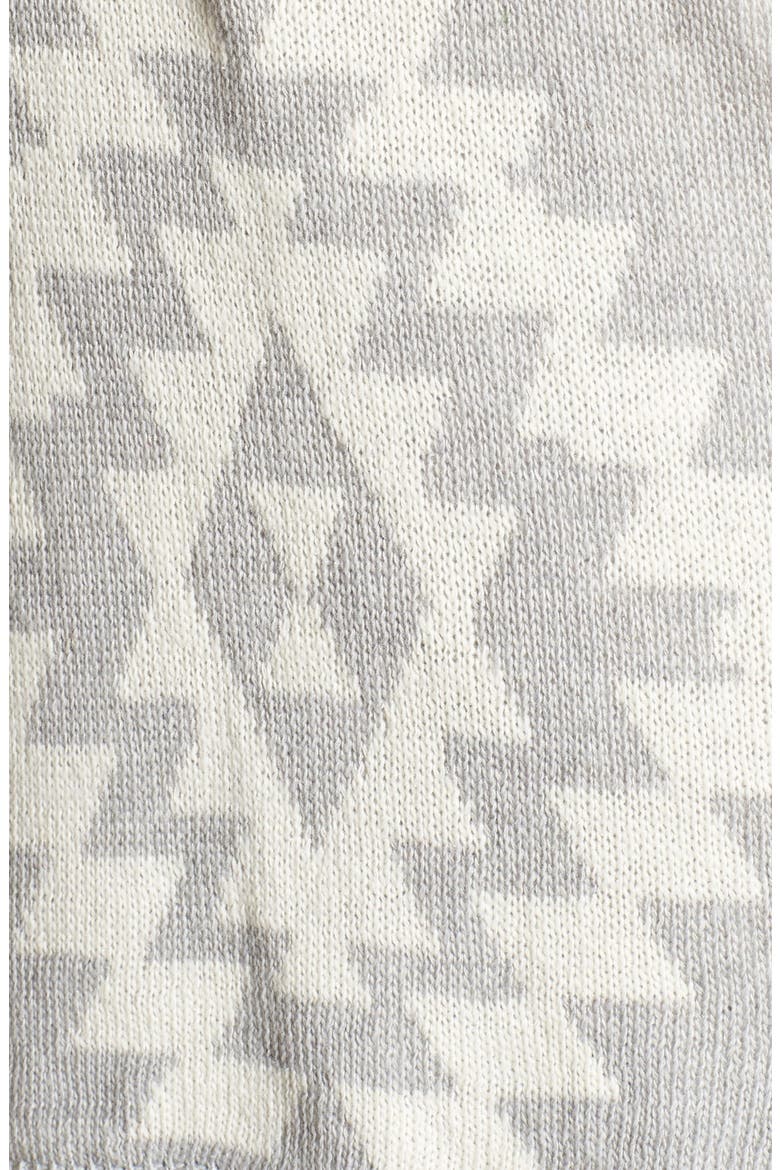 Woven Heart Diamond Pattern Hooded Cardigan, Alternate, color, GREY/ IVORY