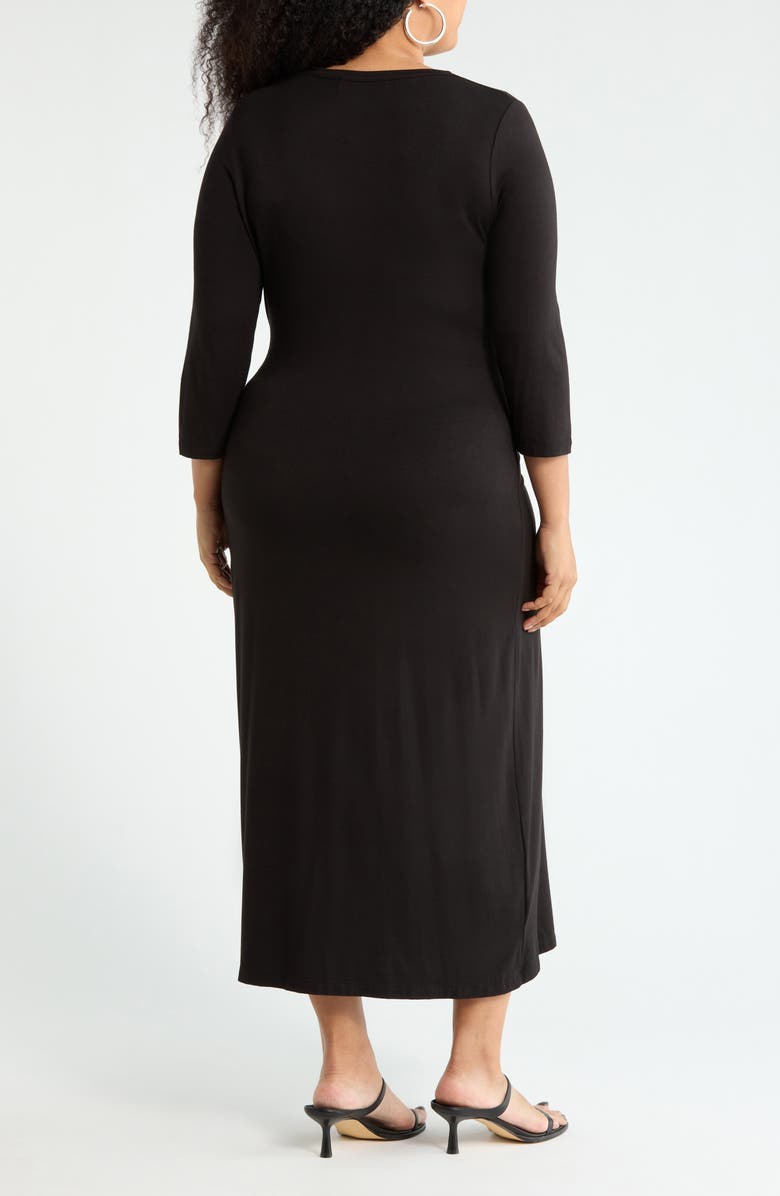 Renee C Side Knot Dress, Alternate, color, Black