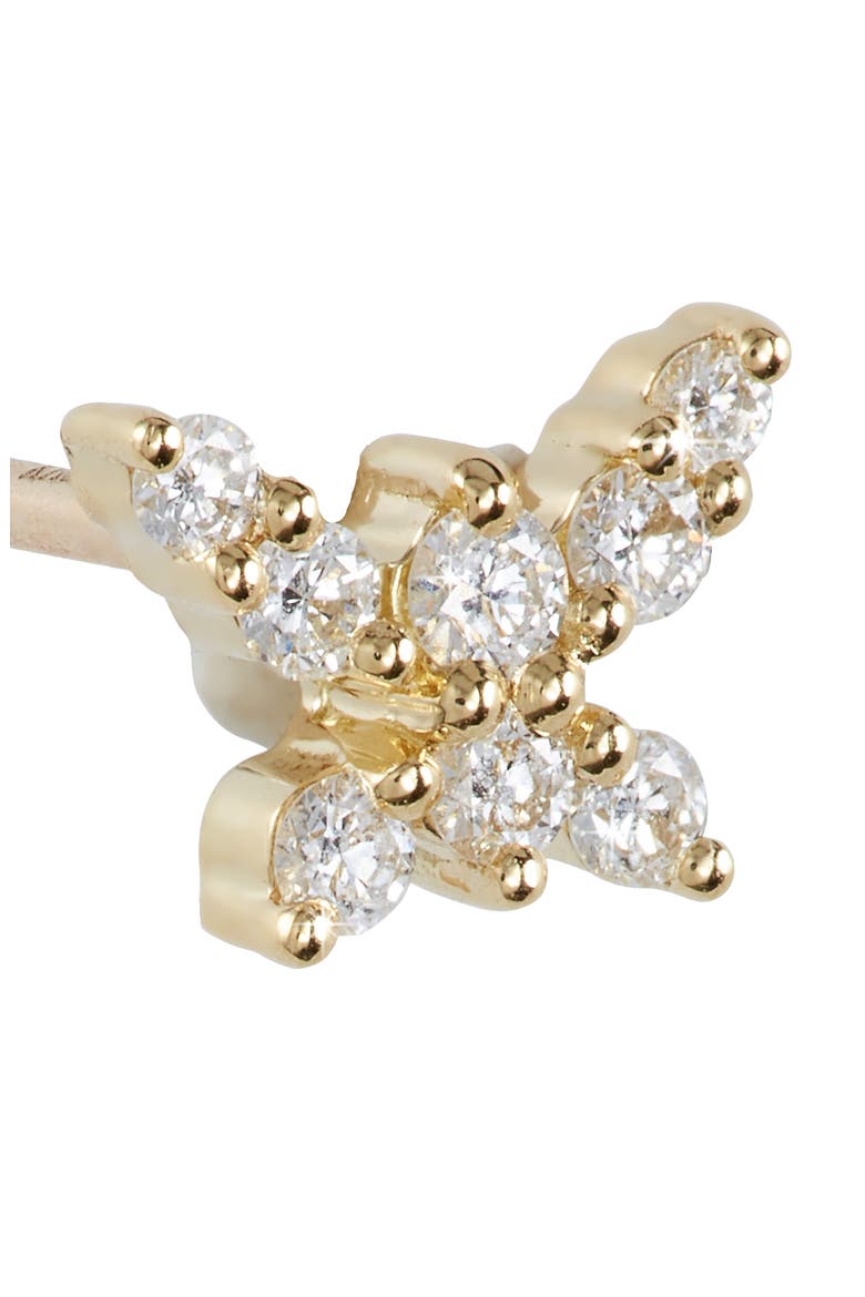 Diamond Butterfly Stud Earrings (Nordstrom Exclusive), Alternate, color, 18K YELLOW GOLD