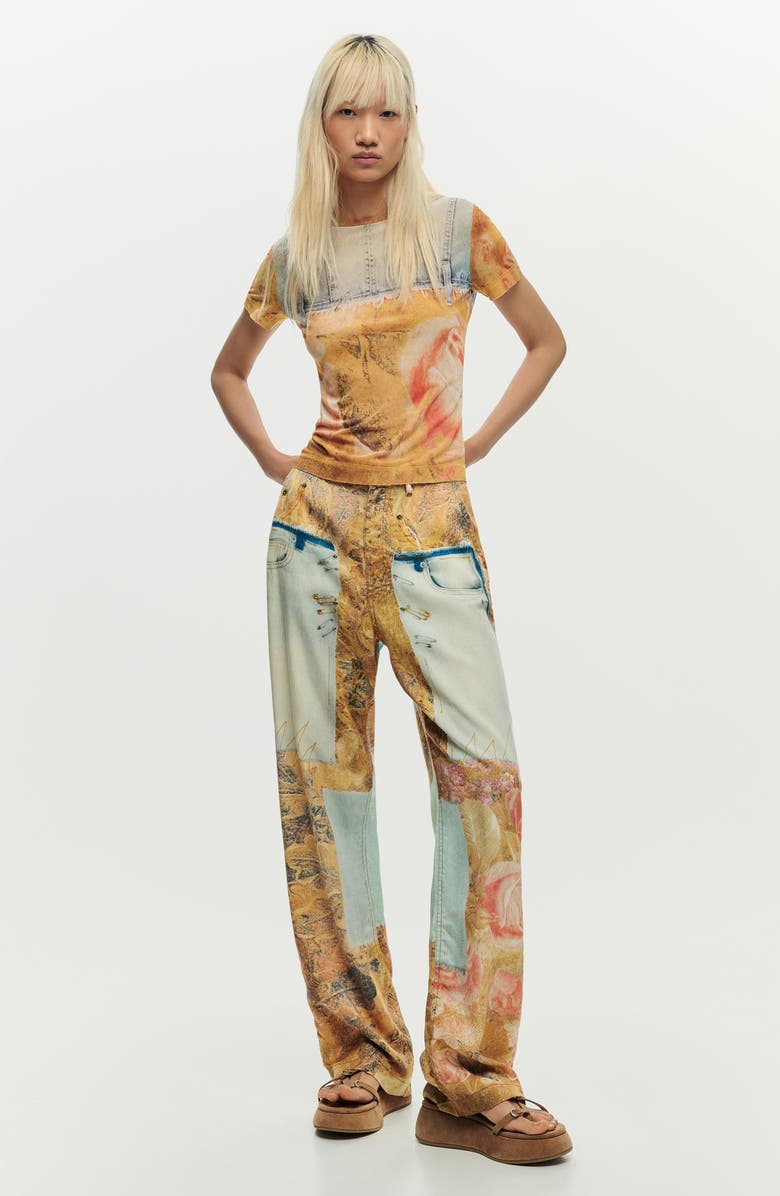 Desigual Patchwork Pattern T-Shirt, Alternate, color,