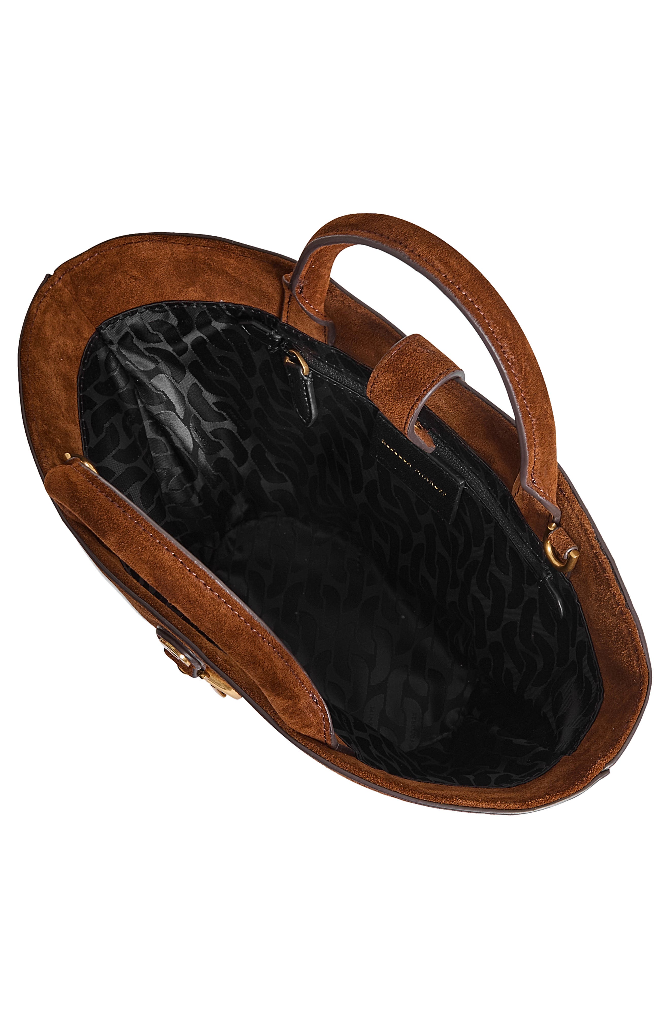 Rebecca Minkoff Mini Megan Suede Fan Tote, Alternate, color, 