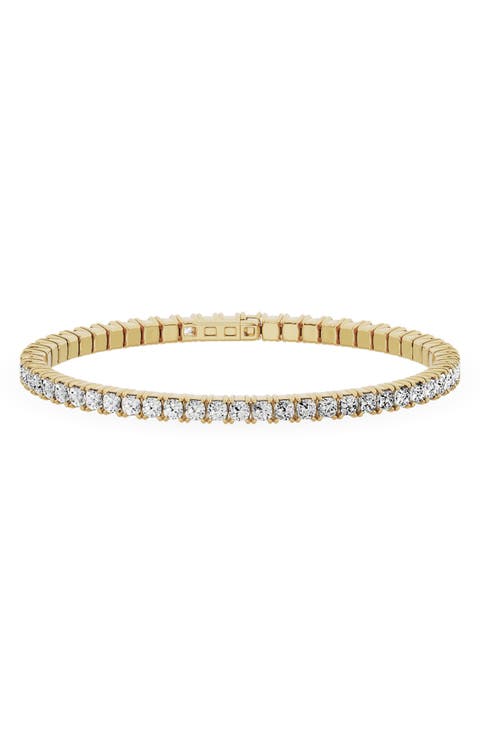 18K Gold Round Lab Created Diamond Open Bangle Bracelet - 8.19 ctw (Nordstrom Exclusive)