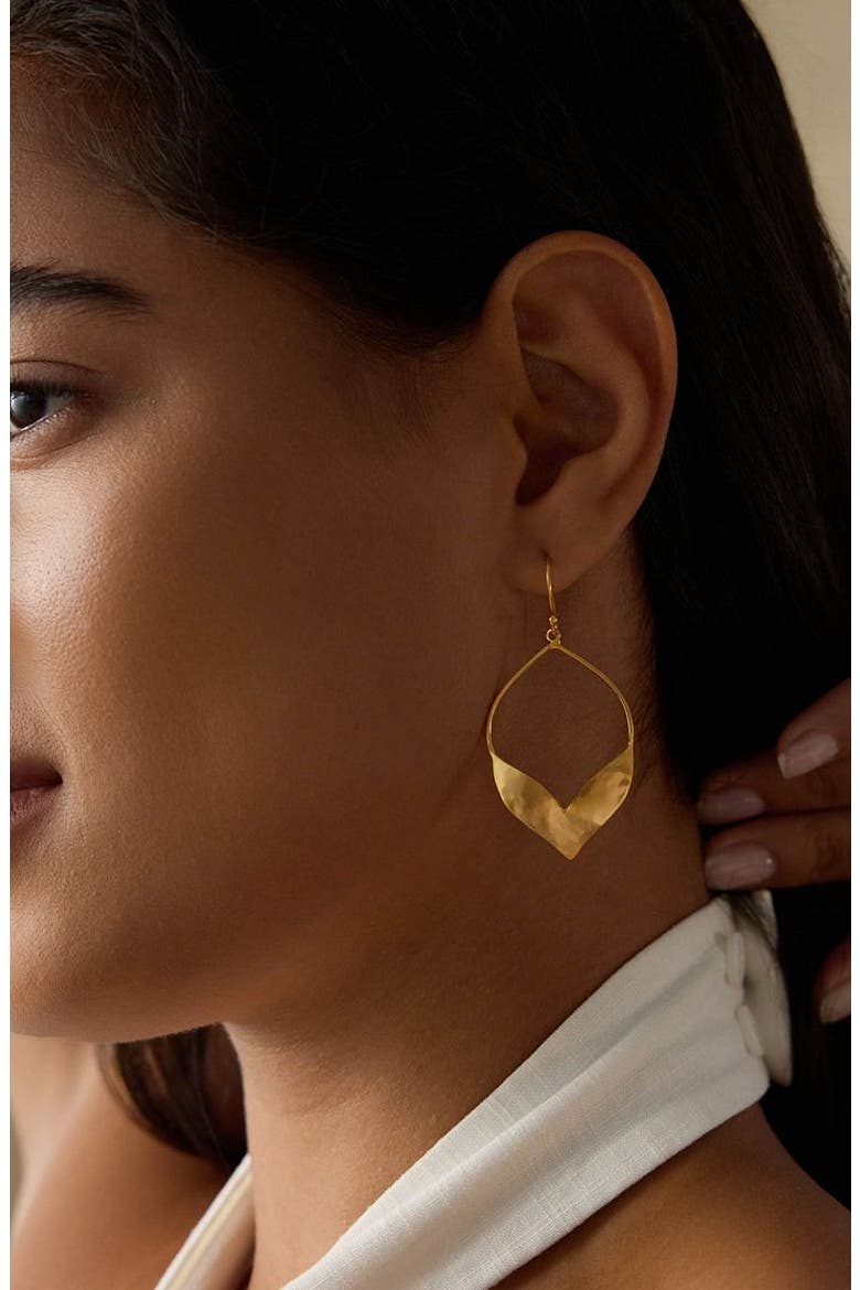 Fluttering Petals Gold Earrings, Alternate, color, Gold