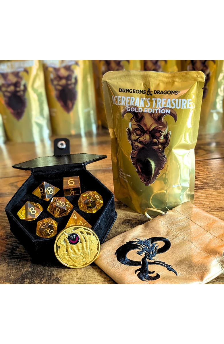 Dungeons & Dragons Acerak'S Treasure Pack Gold Edition,7Pc Dice,Coin & Bag,Rpg, Alternate, color, Multicolored