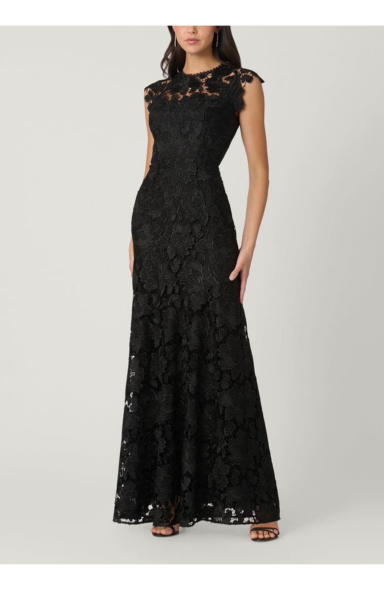Shoshanna Midnight Midnight Lace Raven Dress, Main, color, Jet