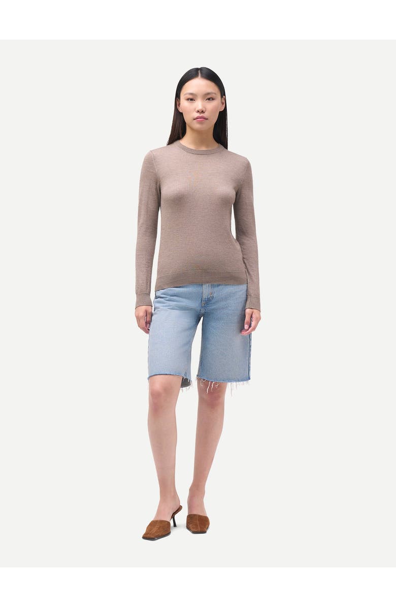 Gobi Cashmere Women C-Neck Cashmere Sweater, Alternate, color, Timber Wolf