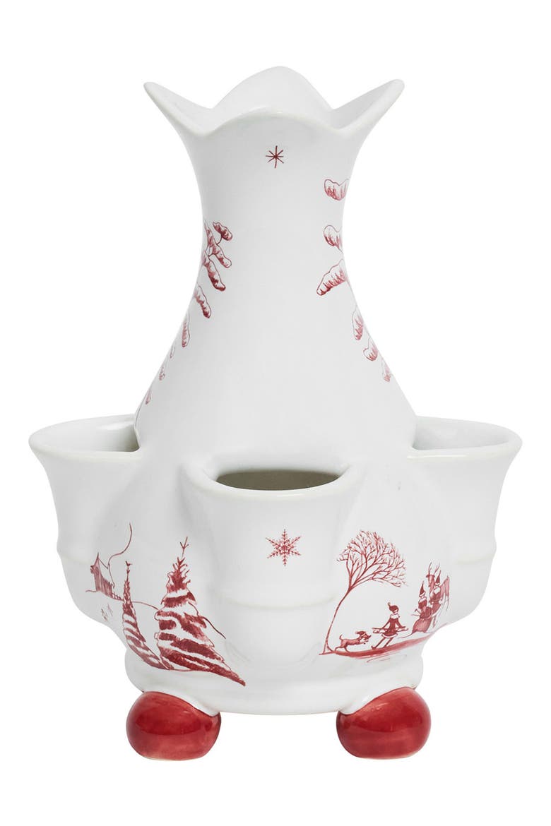 Country Estate Winter Frolic Vase, Alternate, color, RUBY