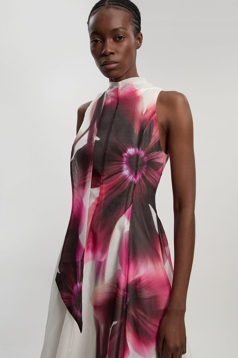 Sleeveless High Neck Midi Dress, Alternate, color, Pink