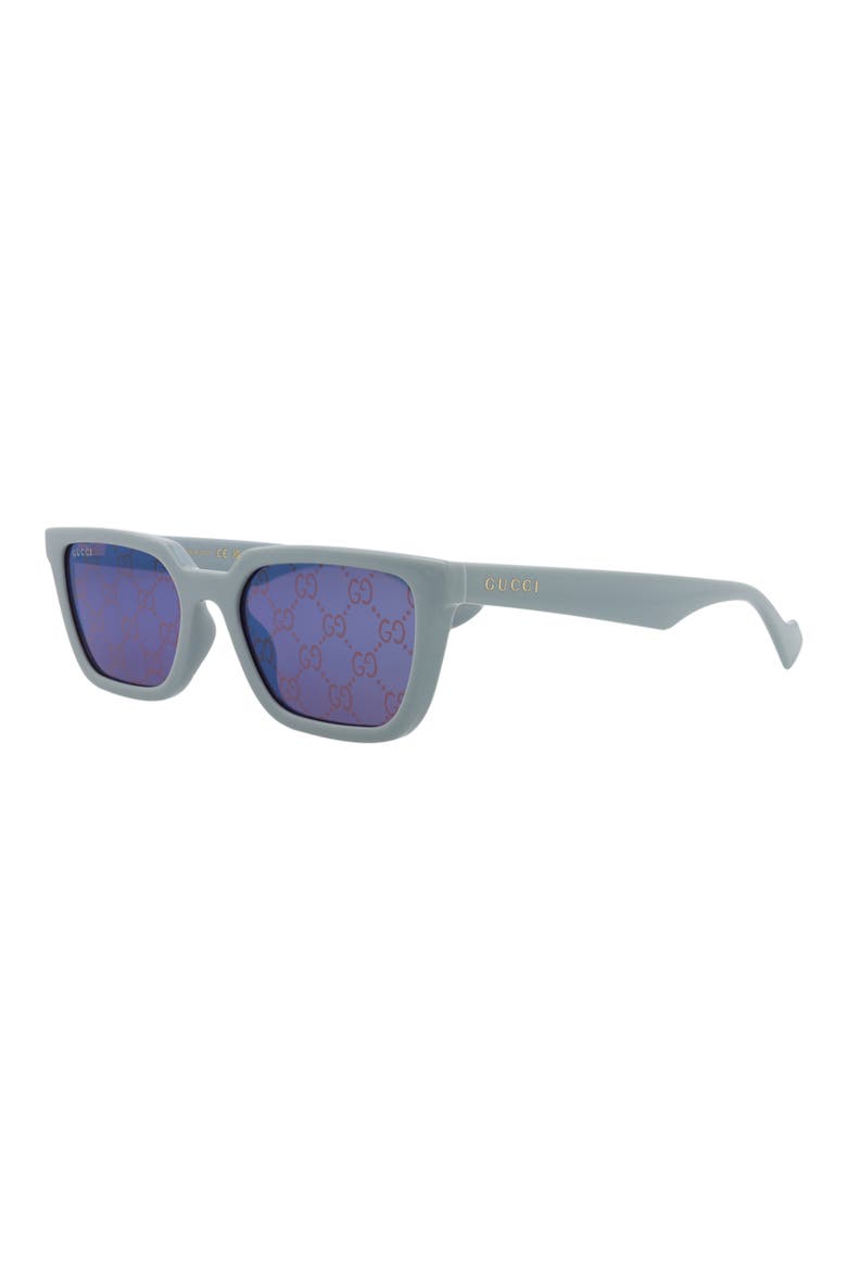 Core 55mm Rectangular Sunglasses, Alternate, color, LIGHT BLUE LIGHT BLUE VIOLET
