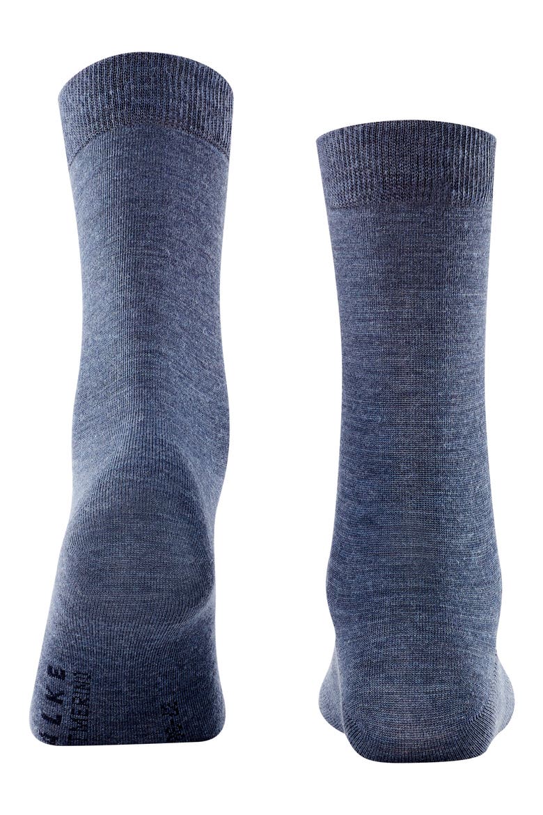 Soft Merino Crew Socks, Alternate, color, DARK BLUE MEL.