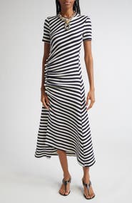 Rabanne Draped Stretch Virgin Wool Midi Dress