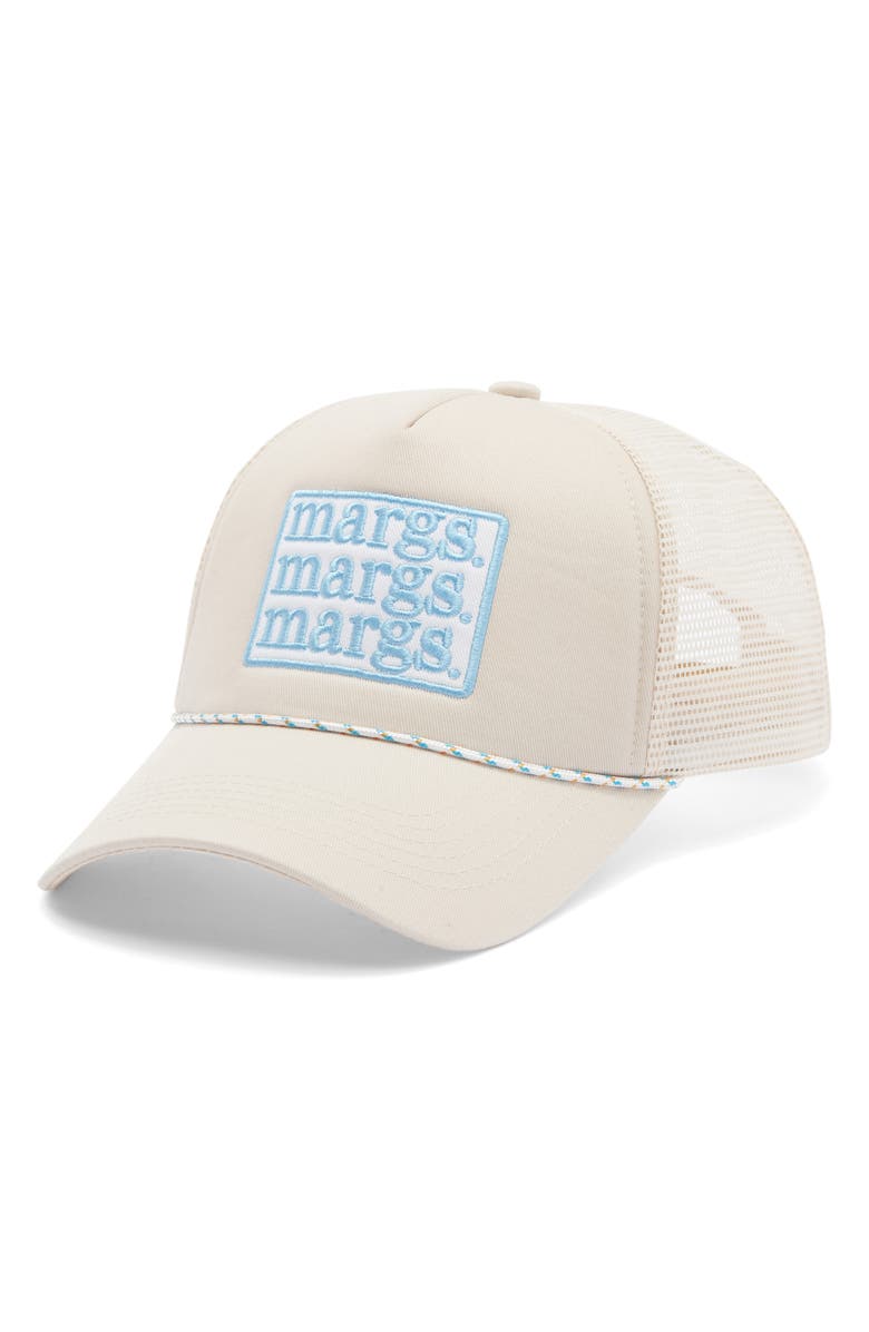 WORN/WEST Margs Patch Trucker Hat, Main, color, Beige