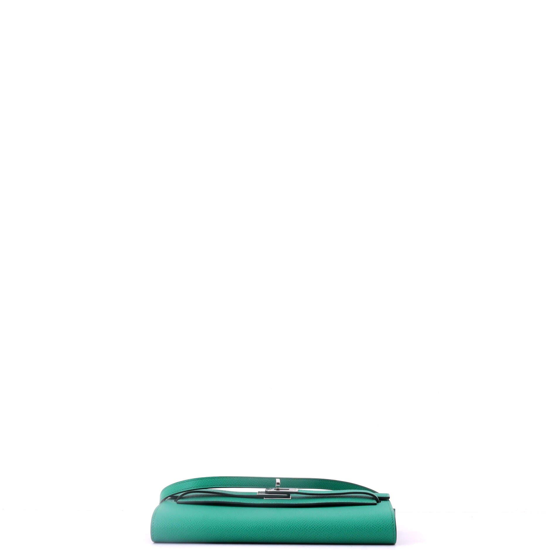 Pre-Owned Hermes Kelly To Go Wallet Epsom, Alternate, color, Vert Jade