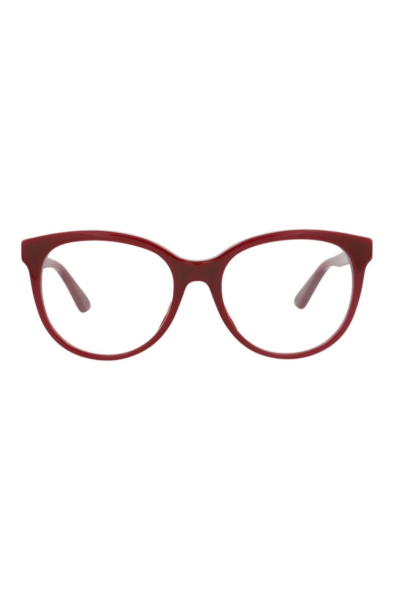 53mm Round Optical Glasses, Main, color, BURGUNDY BURGUNDY TRANSPARENT