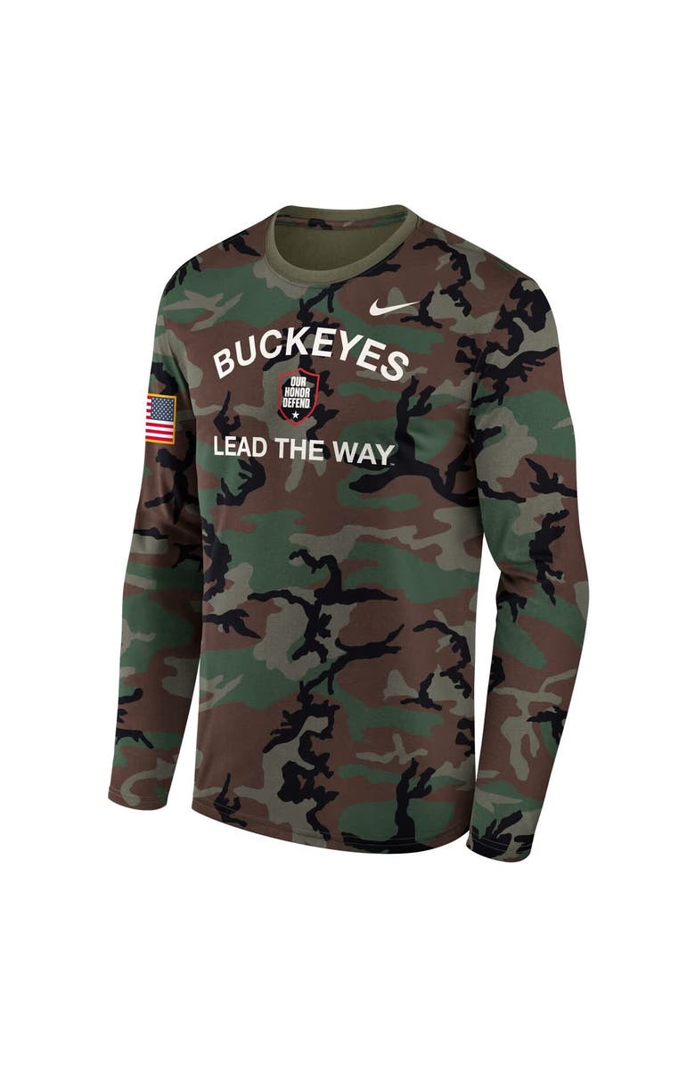 Nike Men's Nike Camo Ohio State Buckeyes 2025 Military Appreciation Legend Dri-FIT Long Sleeve T-Shirt, Alternate, color, Camo