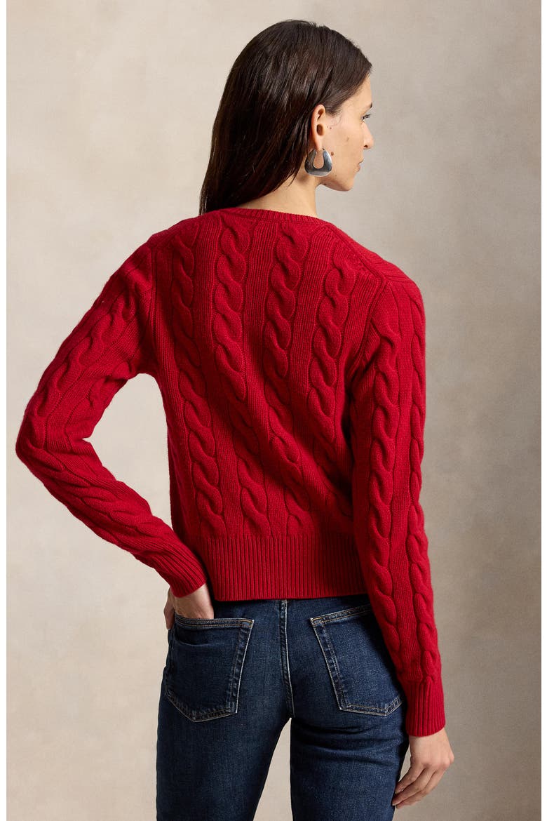 Wool & Cashmere Cable Stitch Cardigan, Alternate, color, UNVRSTY RD