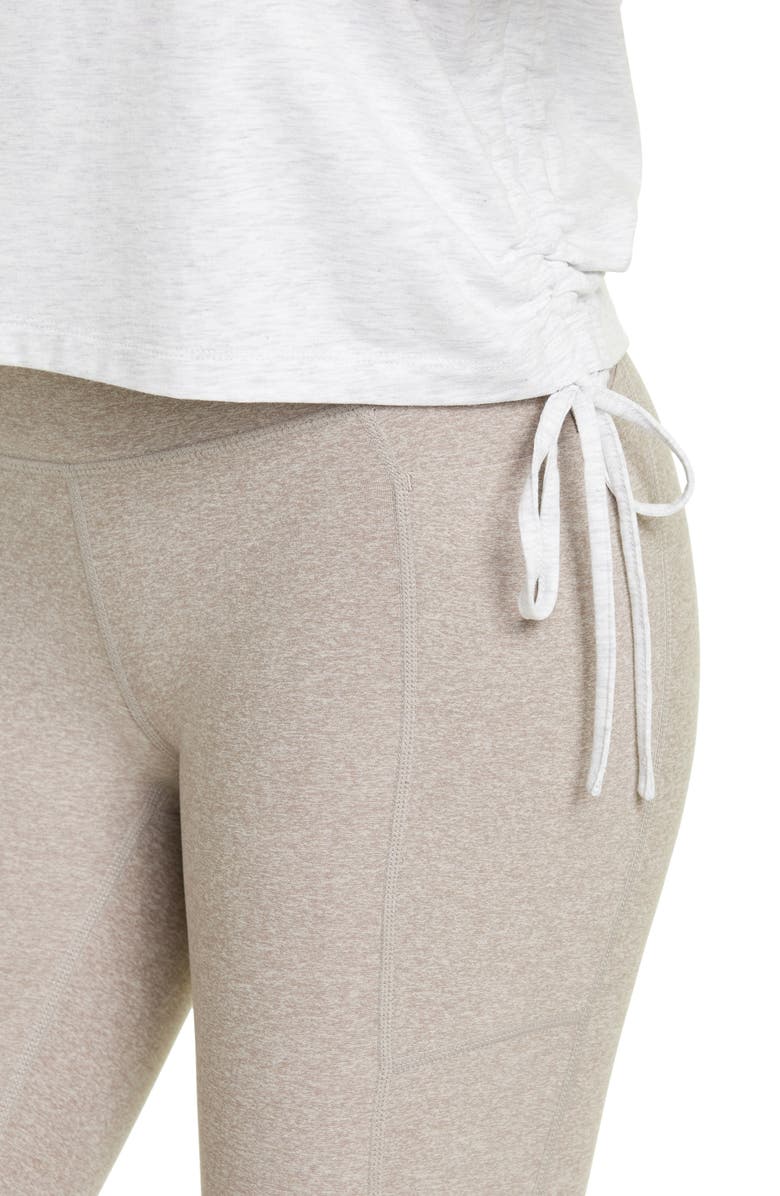 Zella Ruched Side Tie Pima Cotton Blend T-Shirt, Alternate, color,