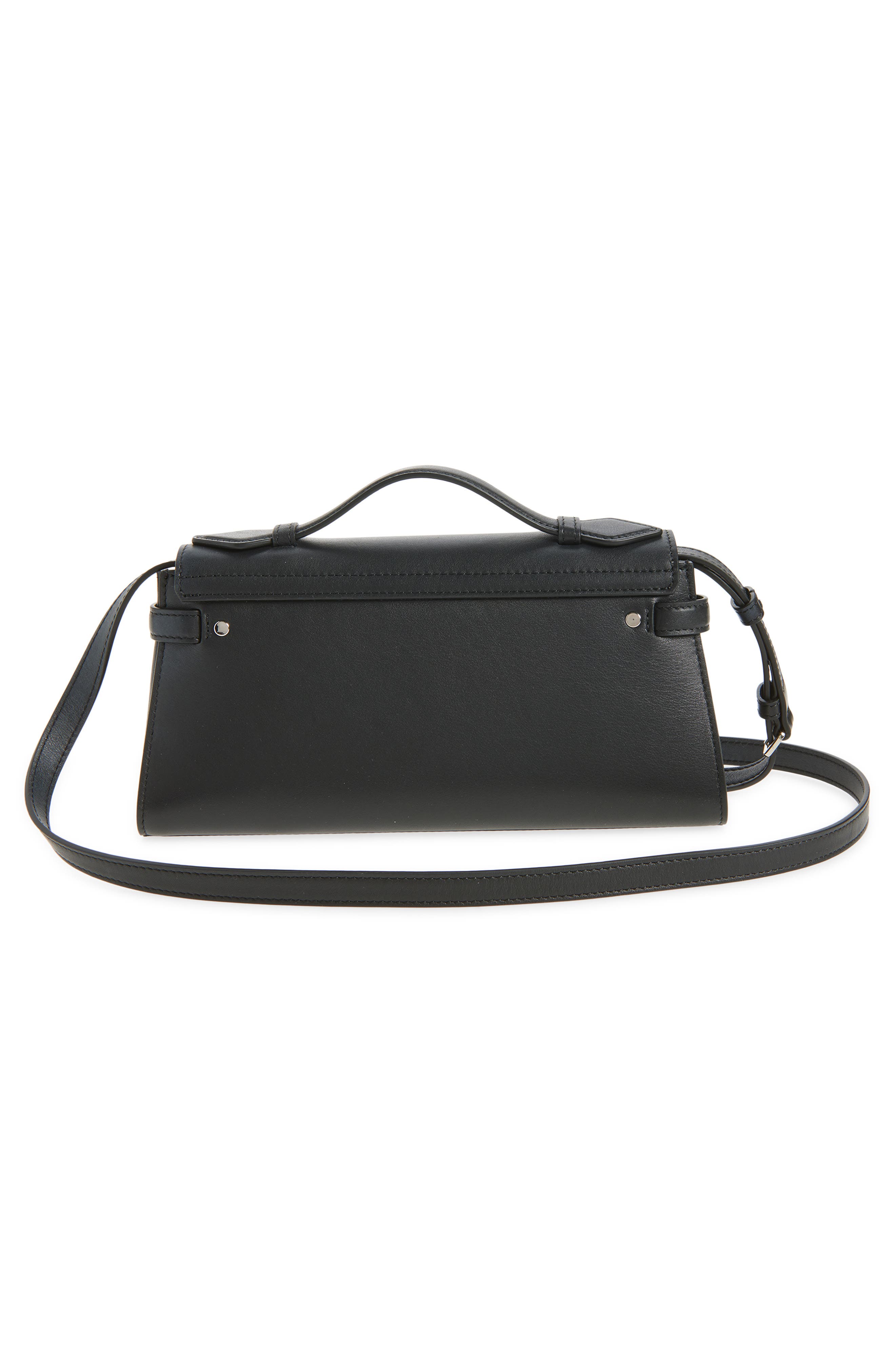 Proenza Schouler Tate Leather Clutch, Alternate, color, Black
