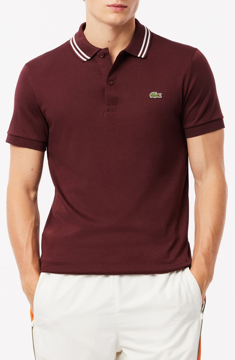 Lacoste Regular Fit Tipped Cotton Polo, Main, color, 